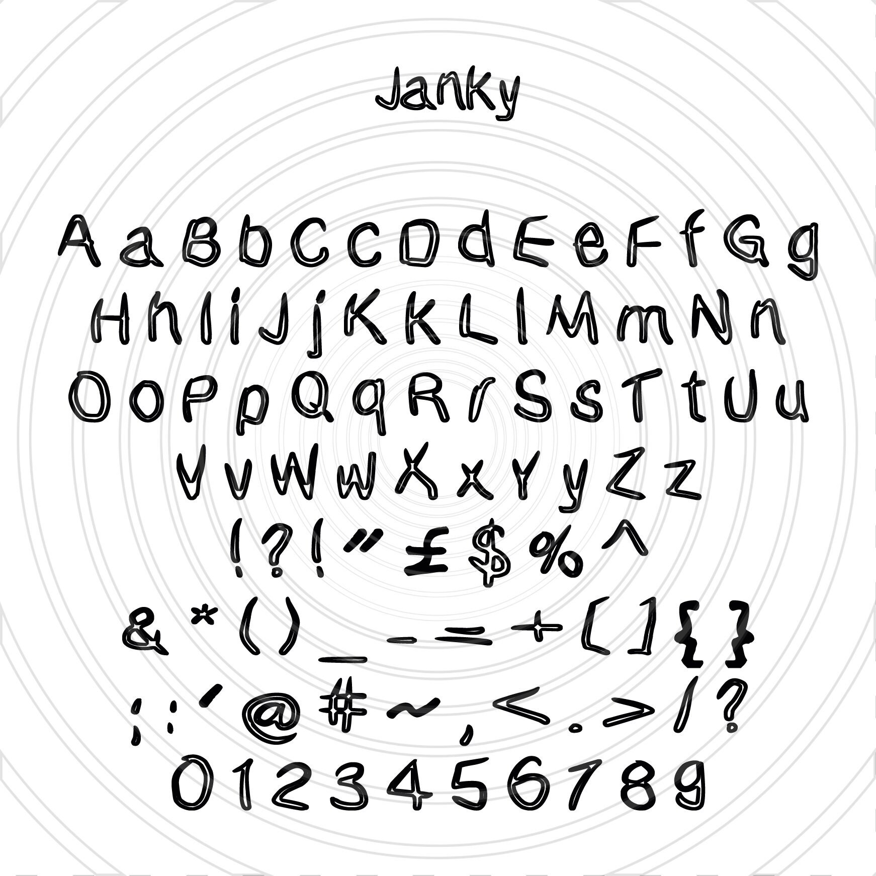 Janky Handwriting Script Font Alphabet Numbers Letters Vector - Etsy