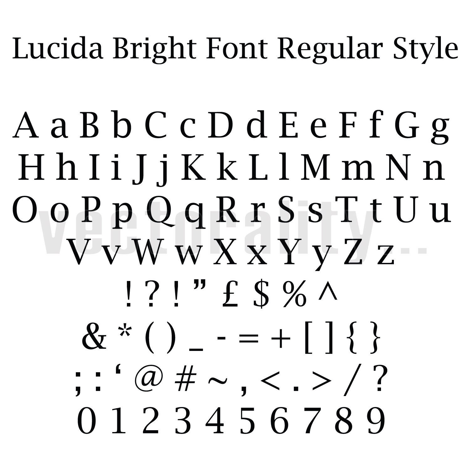 Lucida bright font regular style alphabet numbers letters etsy