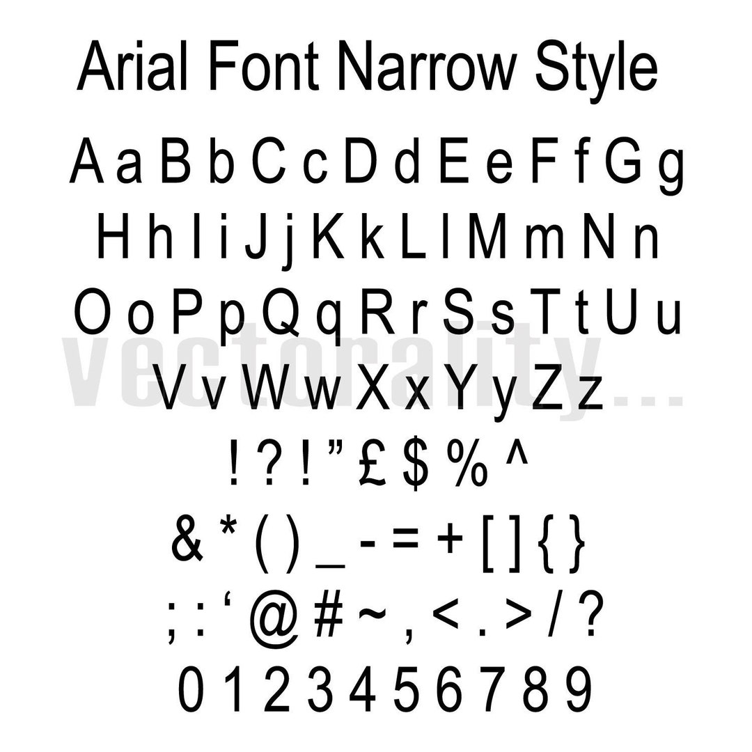 arial-font-narrow-style-alphabet-numbers-letters-vector-art-etsy-finland