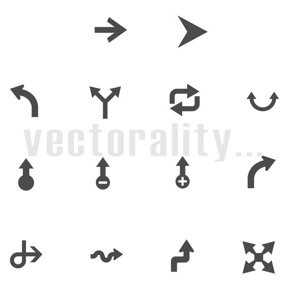 Arrow Arrows Icon Symbol Direction Pointing Vector Art File Etsy