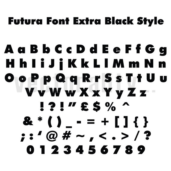 Futura Font Extra Black Style Alphabet Letters Vector Art File - Etsy