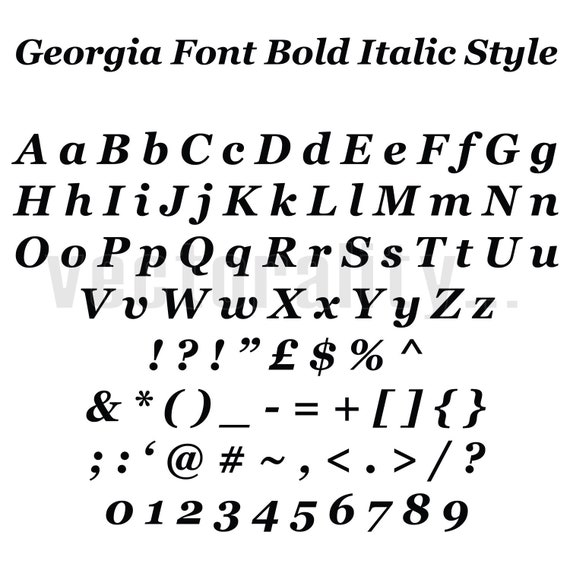 Georgia Italic Style Alphabet Letters Art - Etsy Finland