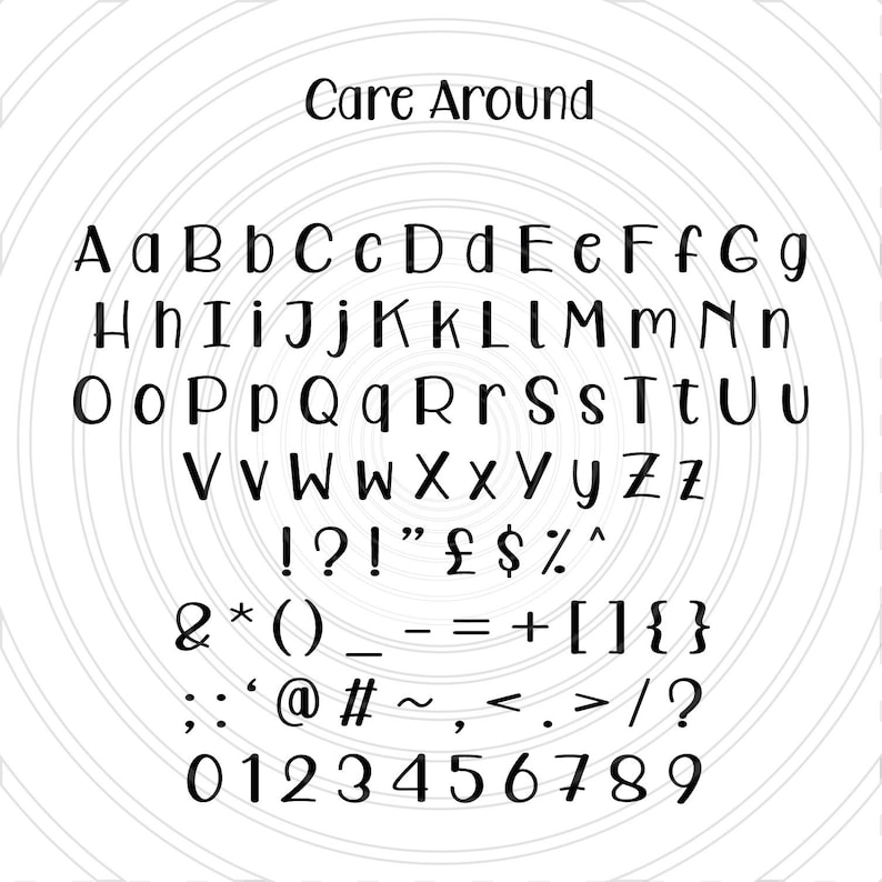 Care Around Kids Fun Childrens Font Alphabet Numbers Letters Vector Art File Instant Download Ai eps svg pdf dxf png jpg Design Cut Print