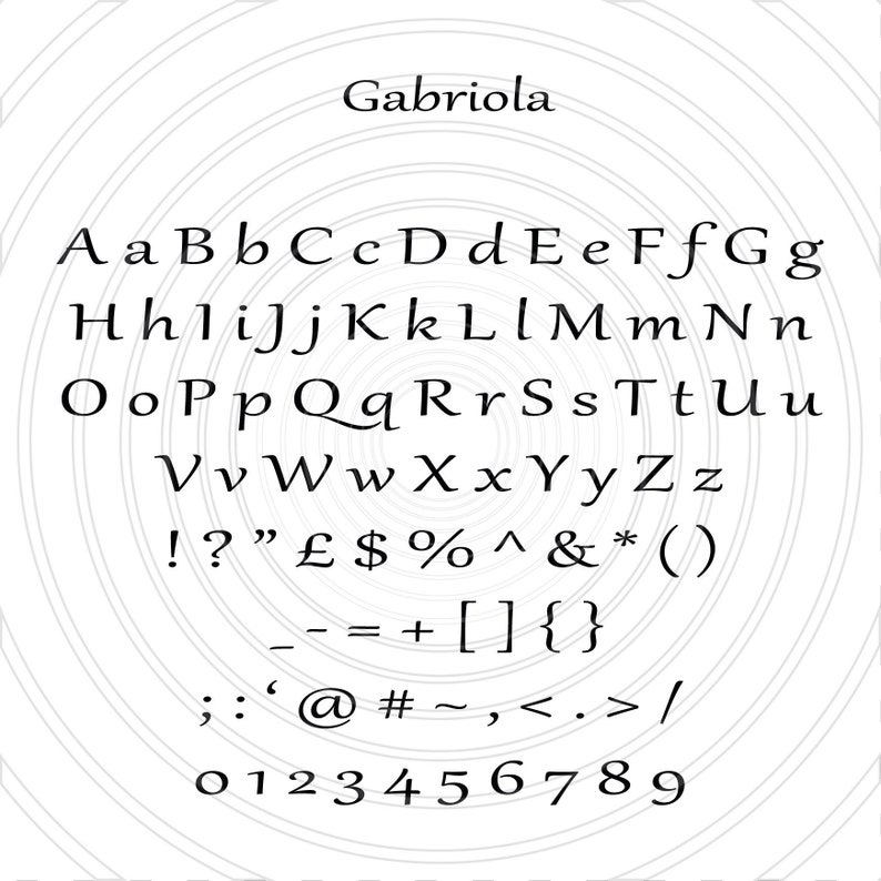 Gabriola Serif Classic Look Retro Vintage Installable Font Etsy