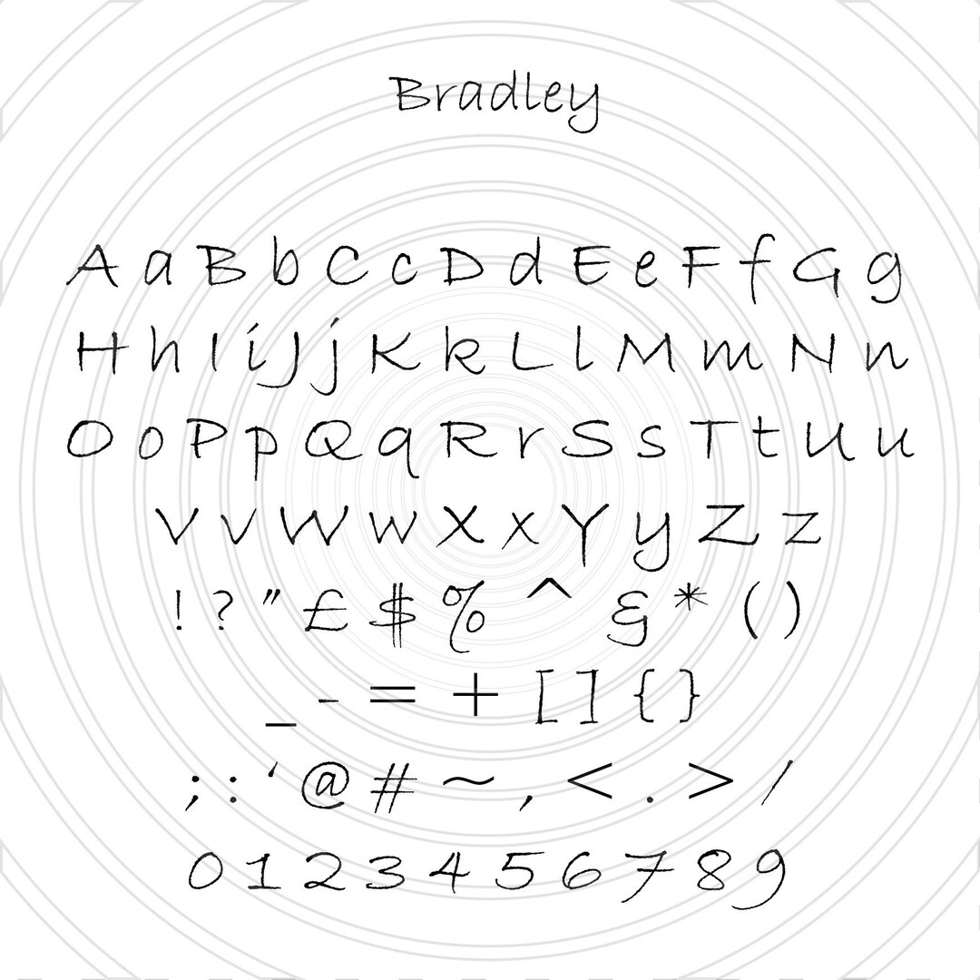 Bradley Handwriting Script Natural Calligraphy Scroll Etsy