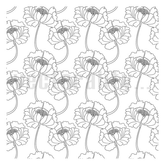 Download Vintage Retro Flower Pattern Repeat Wallpaper Vector Art Etsy