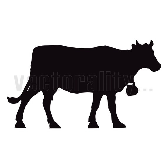 Download Dairy Cow Bull Farm Animal Silhouette Outline Vector Art Instant Download Ai Eps Svg Pdf Dxf