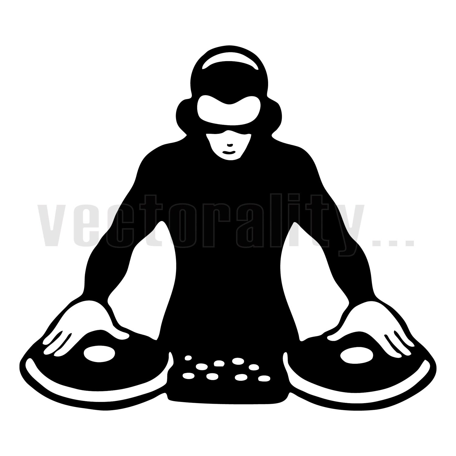 DJ Decks Turn Table DJing Dance Electronic Music Vector Art Etsy