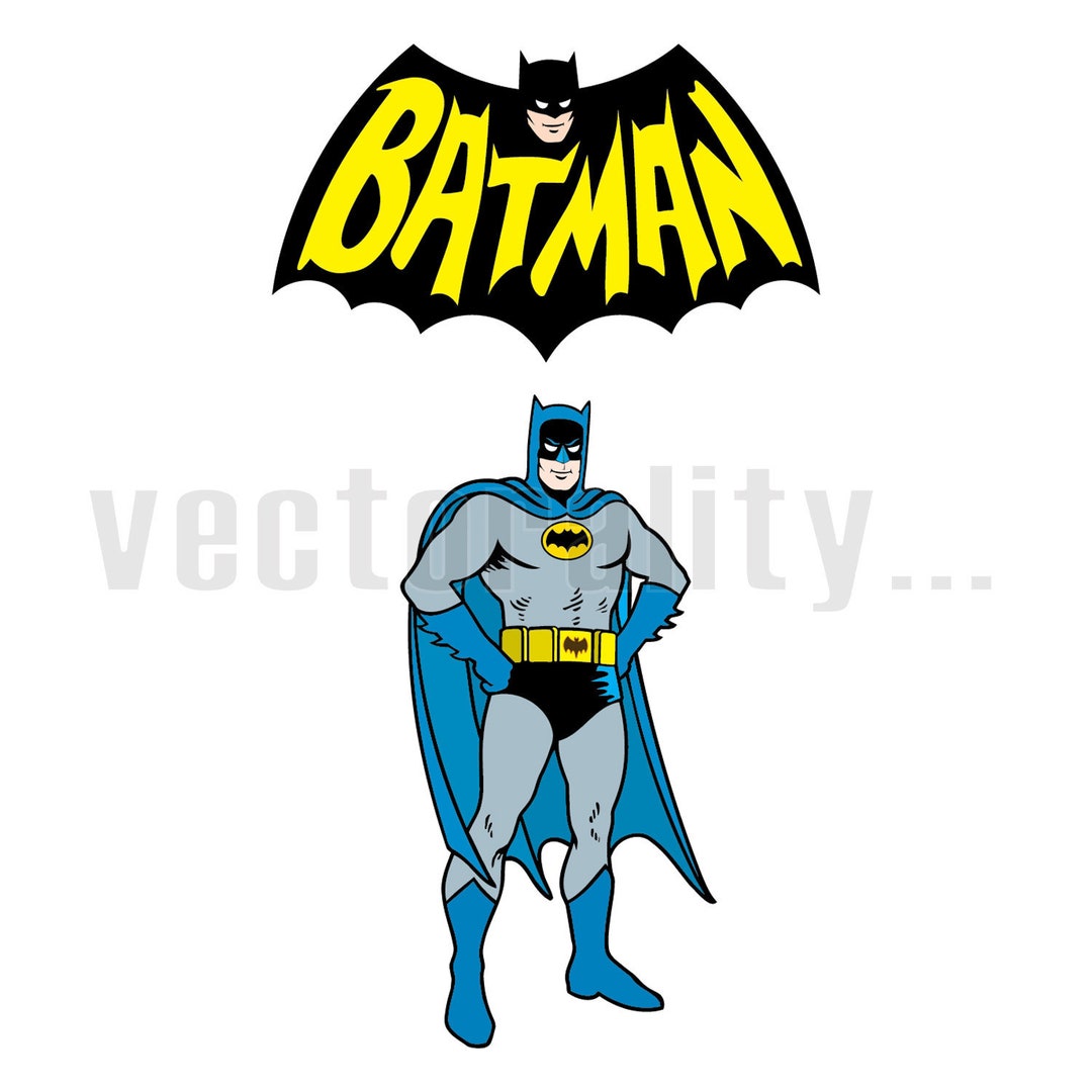 Batman Comic Book Super Hero Retro Vintage Figure Logo Vector - Etsy España
