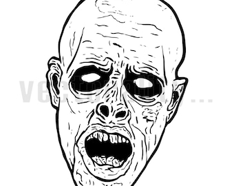 zombie head undead monster halloween scary vector art file etsy india
