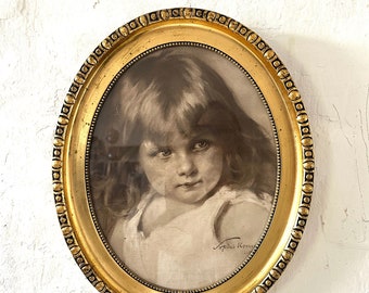 Large, fine oval frame, Art Nouveau around 1900