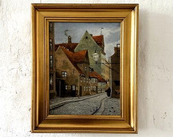 In het oude steegje, straatbeeld, Klein Romantisch rond 1900