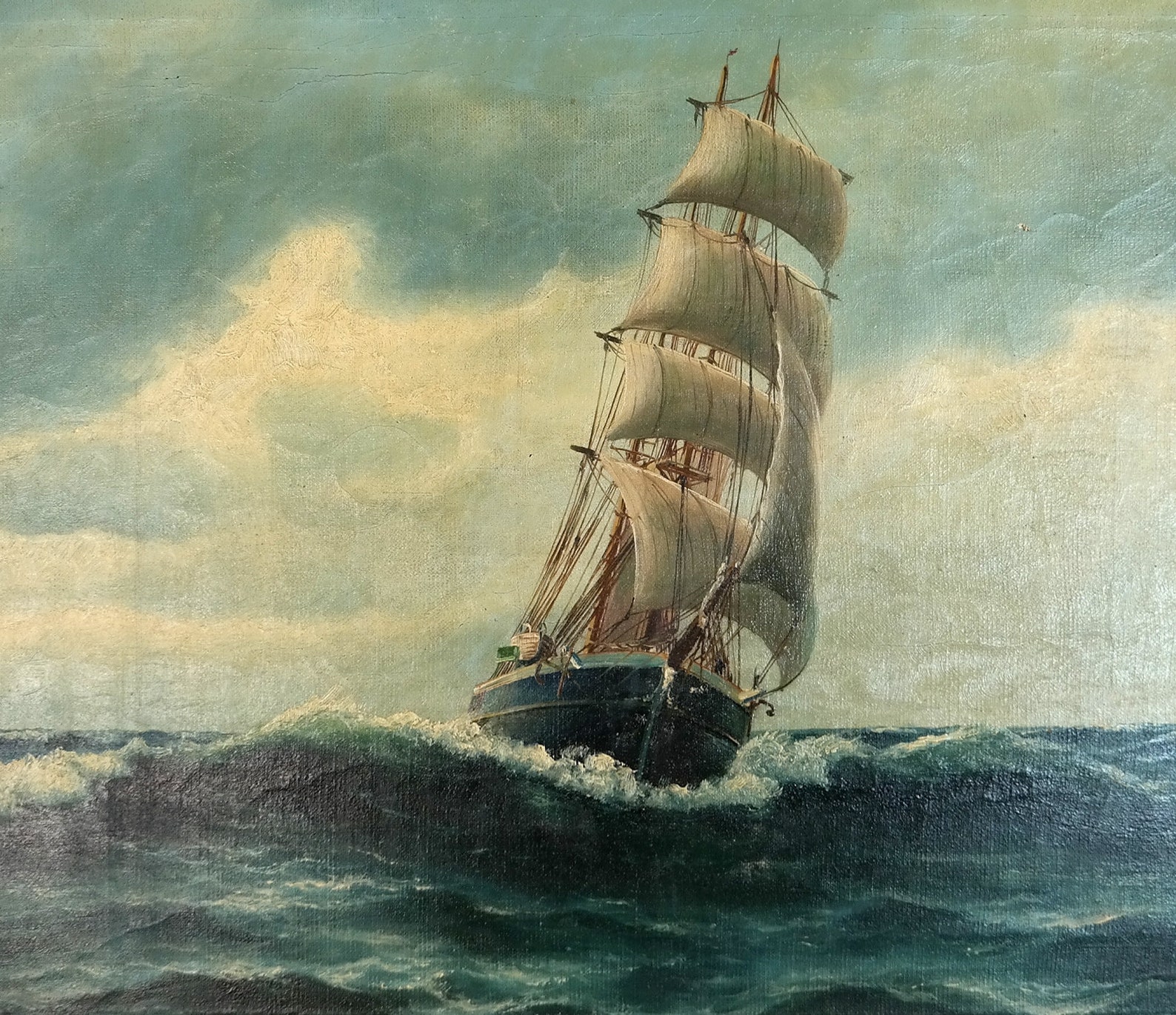 Marine painter large sailor by storm fine oil painting Etsy