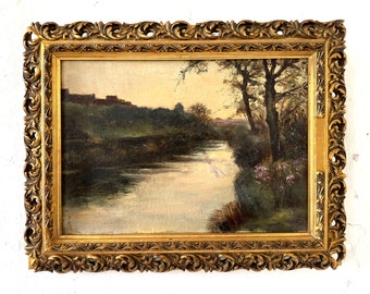 French Impressionist, Summer Landscape by the Stream, Fine Oil Painting around 1900