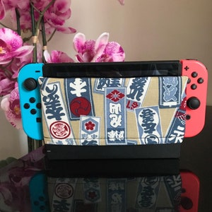 Nintendo Switch Dock Sock - "Nishiki Market Banners" tryckt japanskt linnefodral till Switch Dock