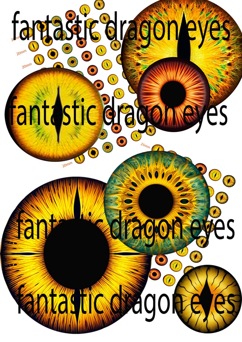 Fantastic Dragon Eyes Printable Craft Circles Dragon Eye, Animal Eye ...