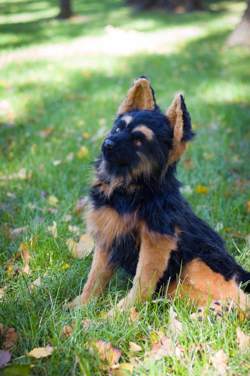 Black German Shepherd Stuffed Animal Etsy UK