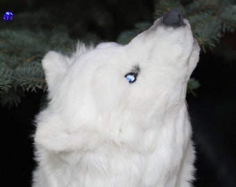 To order White Wolf/Realistic stuffed animal toys/Realistic White Wolf/Animals and plush/ plush collectible artist bear OOAK