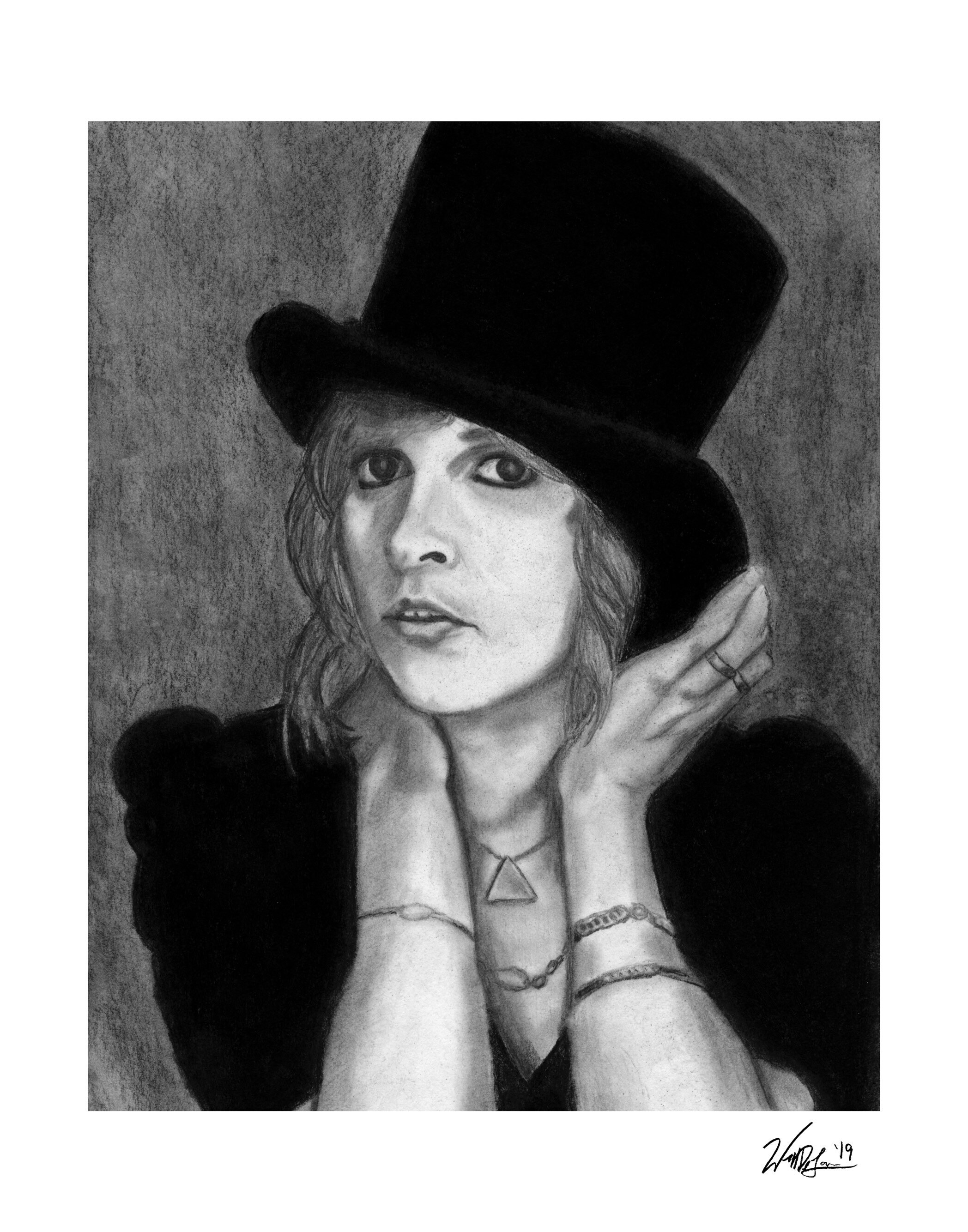 Stevie Nicks Top Hat Print Etsy