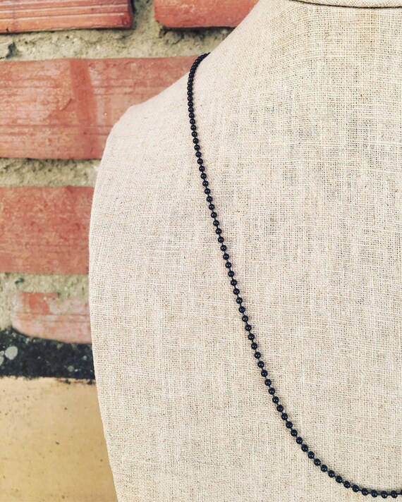 Matte Black Ball Chain Man Necklace 