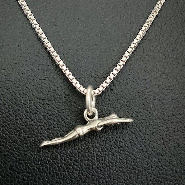 Swimmer Necklace Etsy