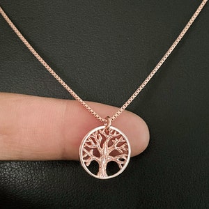 Baum des Lebens Halskette, Rose Gold vergoldet über Sterling Silber Anhänger, Baum des Lebens Anhänger, Stammbaum Halskette, Rose Gold Baum des Lebens