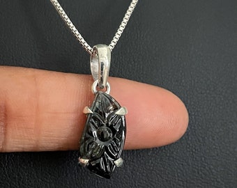 Natural Tourmaline Pendant, Sterling Silver Tourmaline Necklace, October Birthstone Jewelry, Tourmaline Crystal Gemstone, Protection Pendant