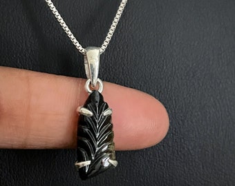 Natural Tourmaline Pendant, Sterling Silver Tourmaline Necklace, October Birthstone Jewelry, Tourmaline Crystal Gemstone, Protection Pendant