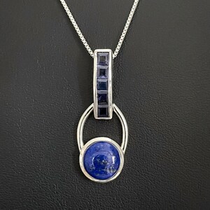 Genuine Lapis Lazuli Necklace, Sterling Silver Tanzanite Pendant, January Birthstone Jewelry, December Birthstone, Lapis Tanzanite Necklace