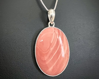 Collana opale rosa, ciondolo opale rosa autentico, gioielli in pietra portafortuna di ottobre, collana da sposa in argento sterling, collana di pietre preziose naturali