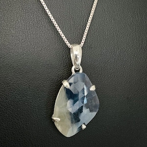 Sapphire Necklace, Genuine Sapphire Pendant, Sterling Silver Blue Sapphire Necklace, September Birthstone Jewelry, Natural Gemstone Necklace