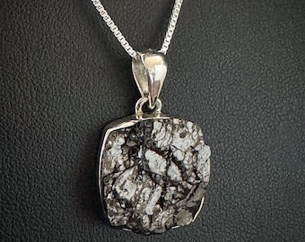 Genuine Shungite Noble Necklace, Sterling Silver Elite Noble Shungite Pendant, Chakra Charm, Protection Jewelry, Natural Mineral Necklace
