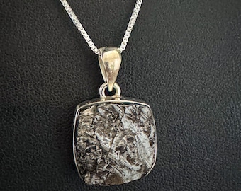 Genuine Shungite Noble Necklace, Sterling Silver Elite Noble Shungite Pendant, Chakra Charm, Protection Jewelry, Natural Mineral Necklace