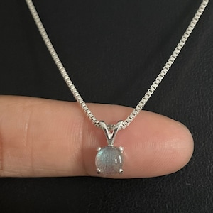 Labradorite Necklace, Genuine Labradorite Pendant, Sterling Silver Labradorite Necklace, Natural Gemstone Necklace, Crystal Healing Gemstone