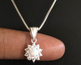 White fire hotsell opal necklace