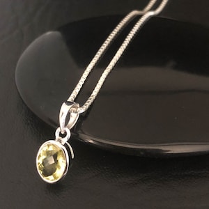Genuine Green Amethyst Necklace, Sterling Silver Amethyst Pendant, February Birthstone Jewelry, Gift For Women, Natural Gemstone Jewelry