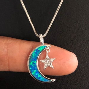 925 Sterling Silver Crescent Moon Stars Pendant Celestial Charm Necklace 844 925 Sterling Silver Crescent Moon Stars Pendant Celestial Charm Necklace 844