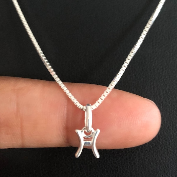 Petite Pisces Necklace, Sterling Silver Pisces Pendant, Pisces Charm Pendant, Tiny Zodiac Necklace, Constellations Necklace, Gift For Her