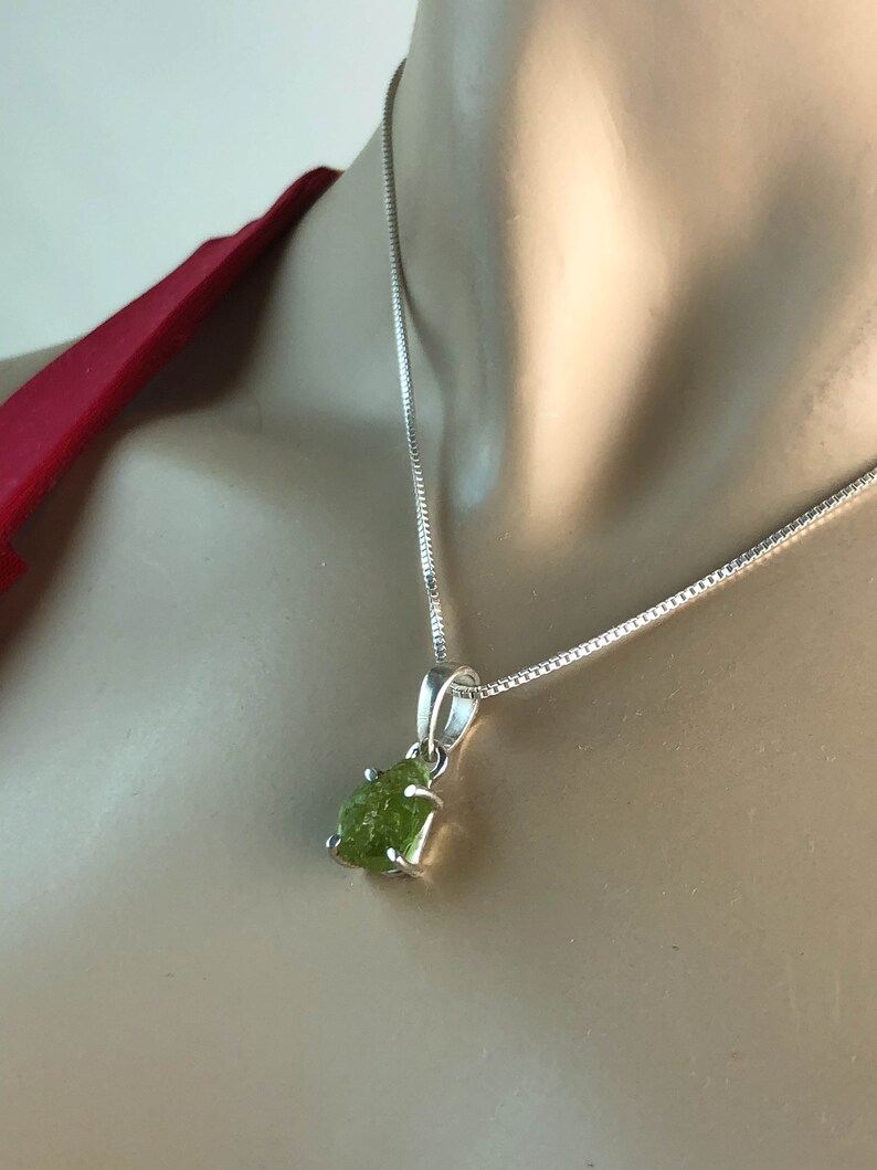Raw peridot pendant Clearance