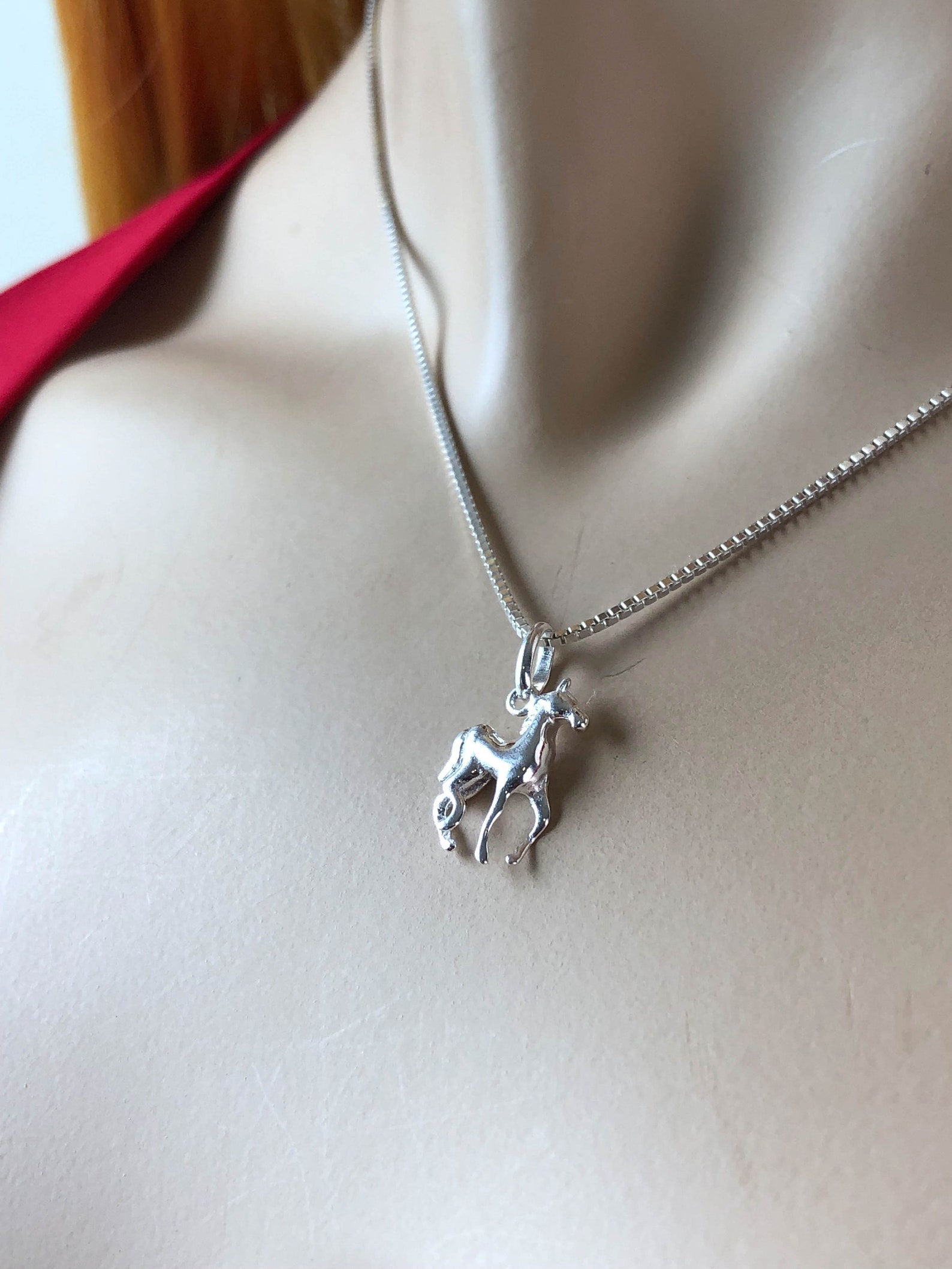 Horse Necklace Sterling Silver Horse Necklace Horse Lover Etsy