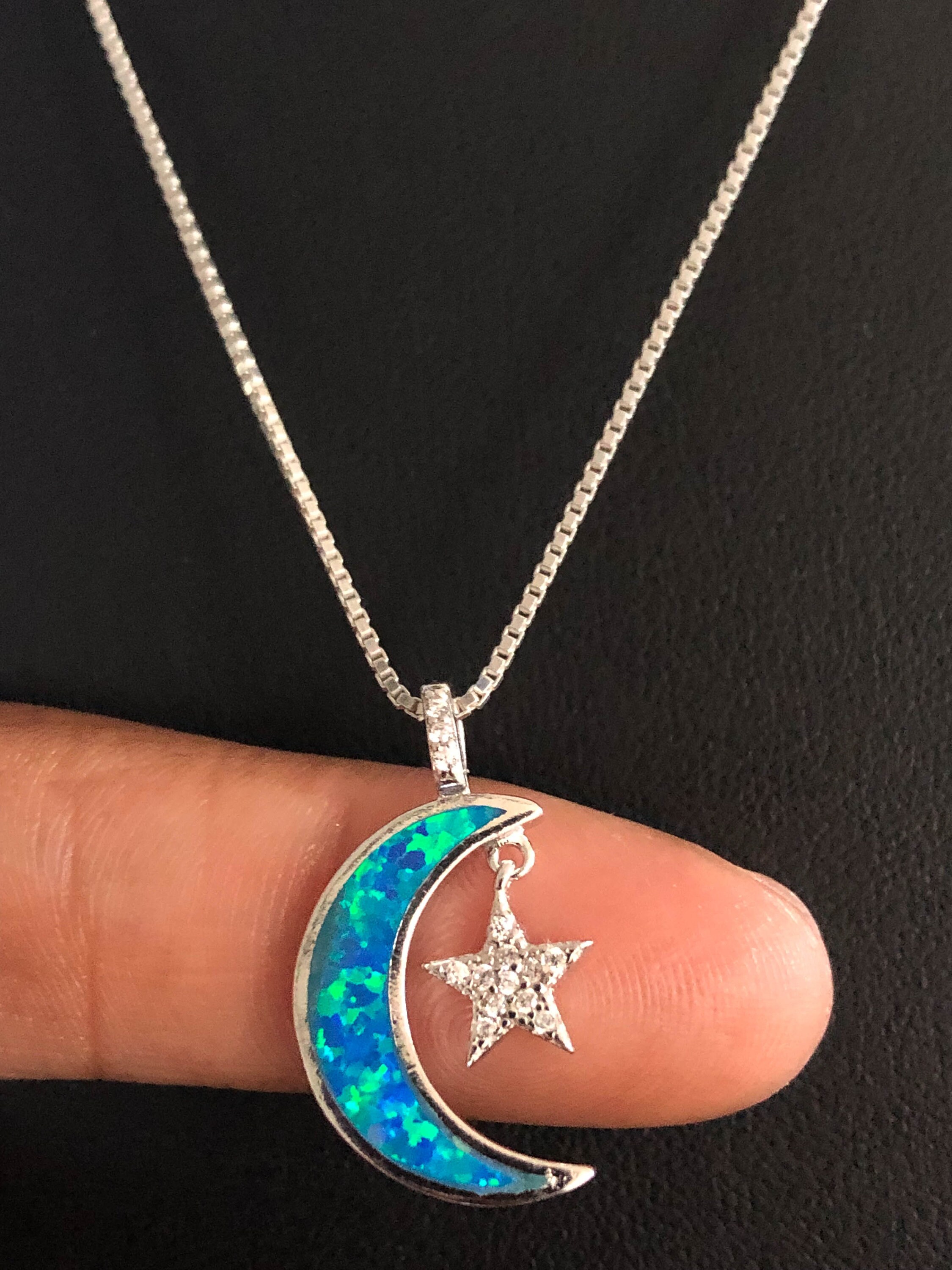 925 Sterling Silver Crescent Moon Stars Pendant Celestial Charm Necklace 844 925 Sterling Silver Crescent Moon Stars Pendant Celestial Charm Necklace 844