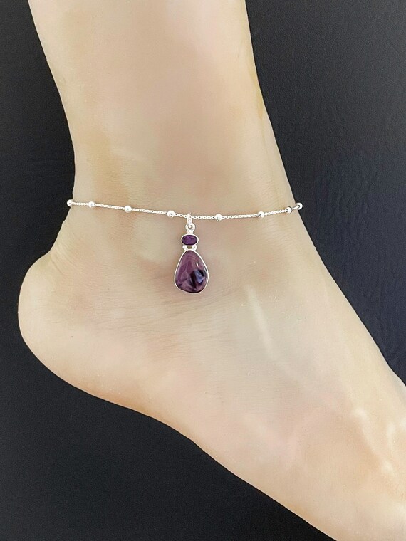 Amethyst ankle bracelet sale