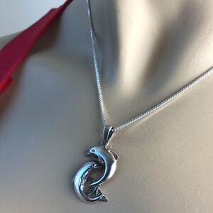 Loving Dolphin Necklace Sterling Silver Dolphin Pendant Good - Etsy