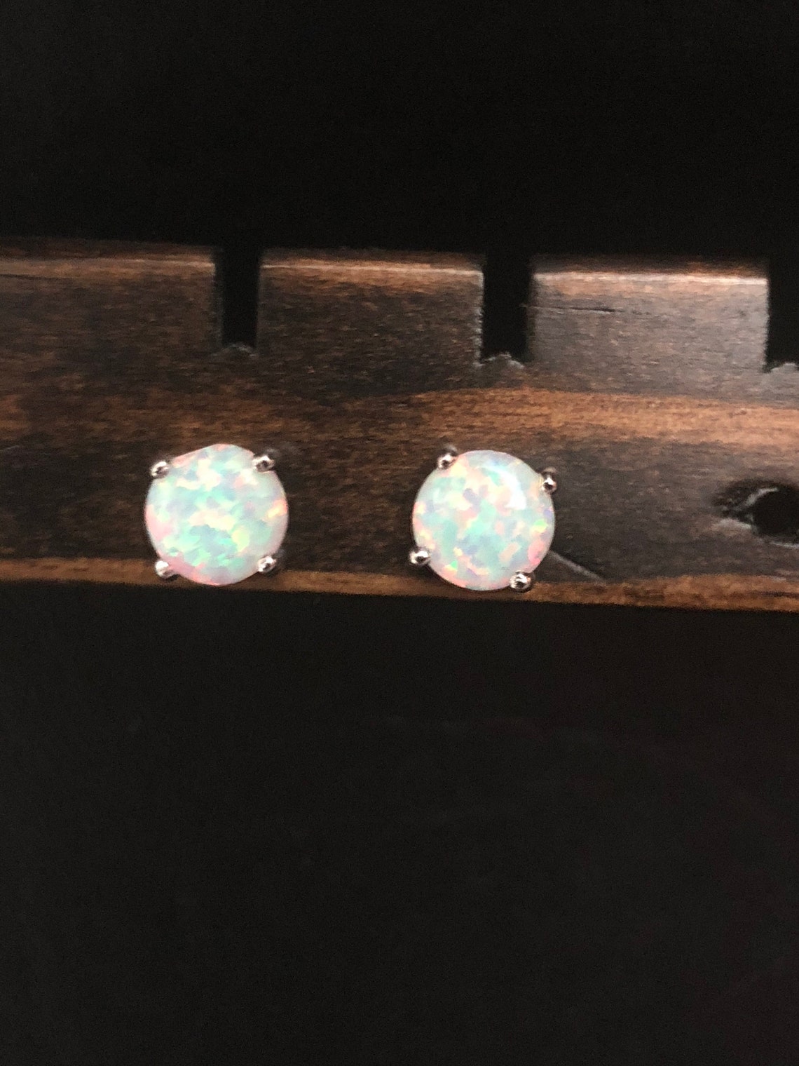 White Opal Earrings Sterling Silver Opal Earrings Opal | Etsy