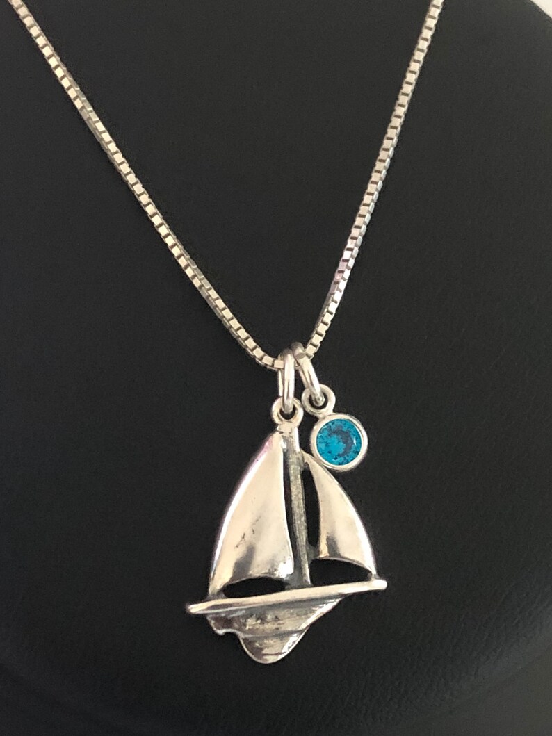Sail Boat Necklace Sterling Silver Sailboat Pendant Etsy