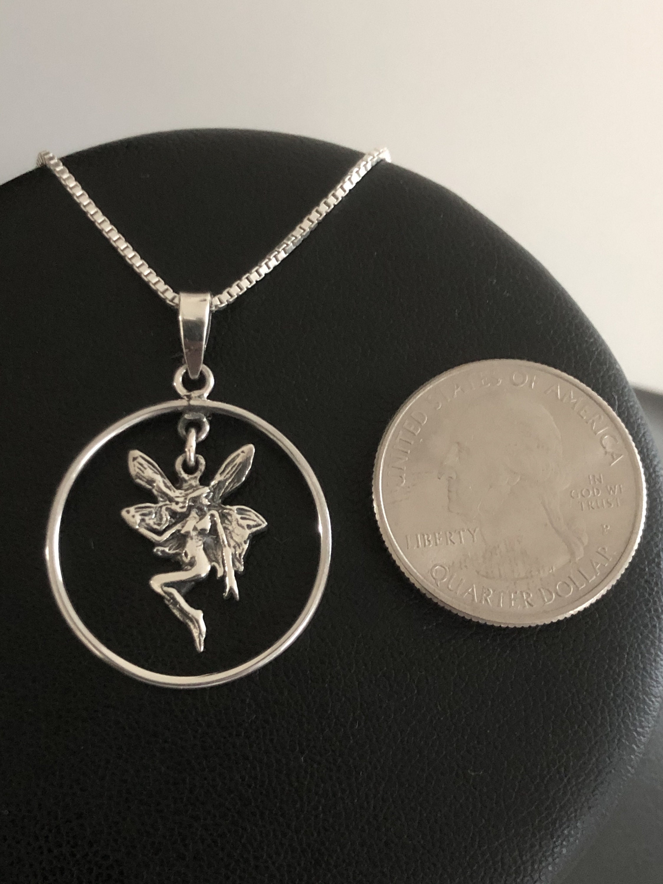 Solid 925 Sterling Silver Woodland Fairy Pendant - Fairycore