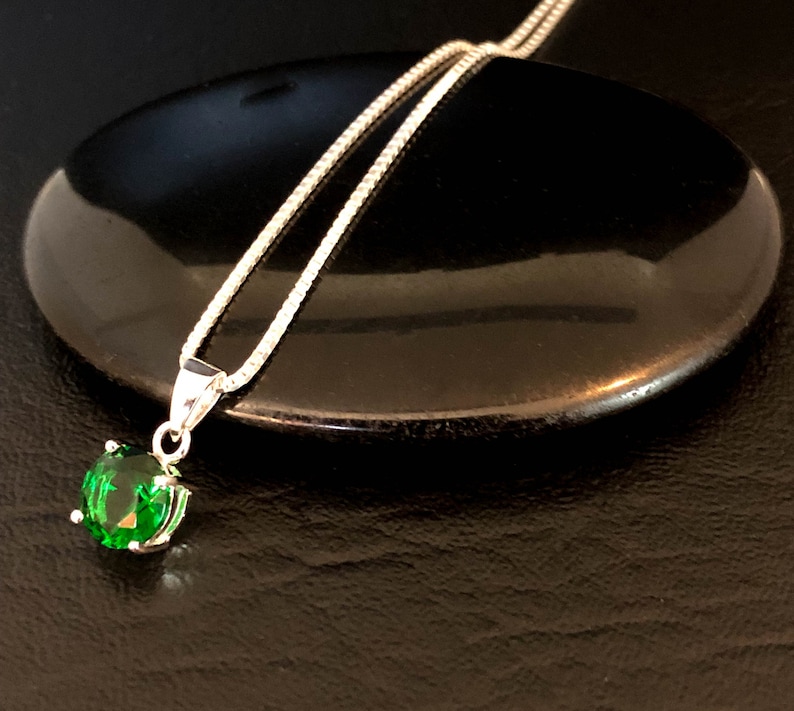 Jewel Zone Simulated Emerald & CZ Pendant Necklace - 4.5 Ct, 14k Gold Over Sterling Silver, Cluster Design