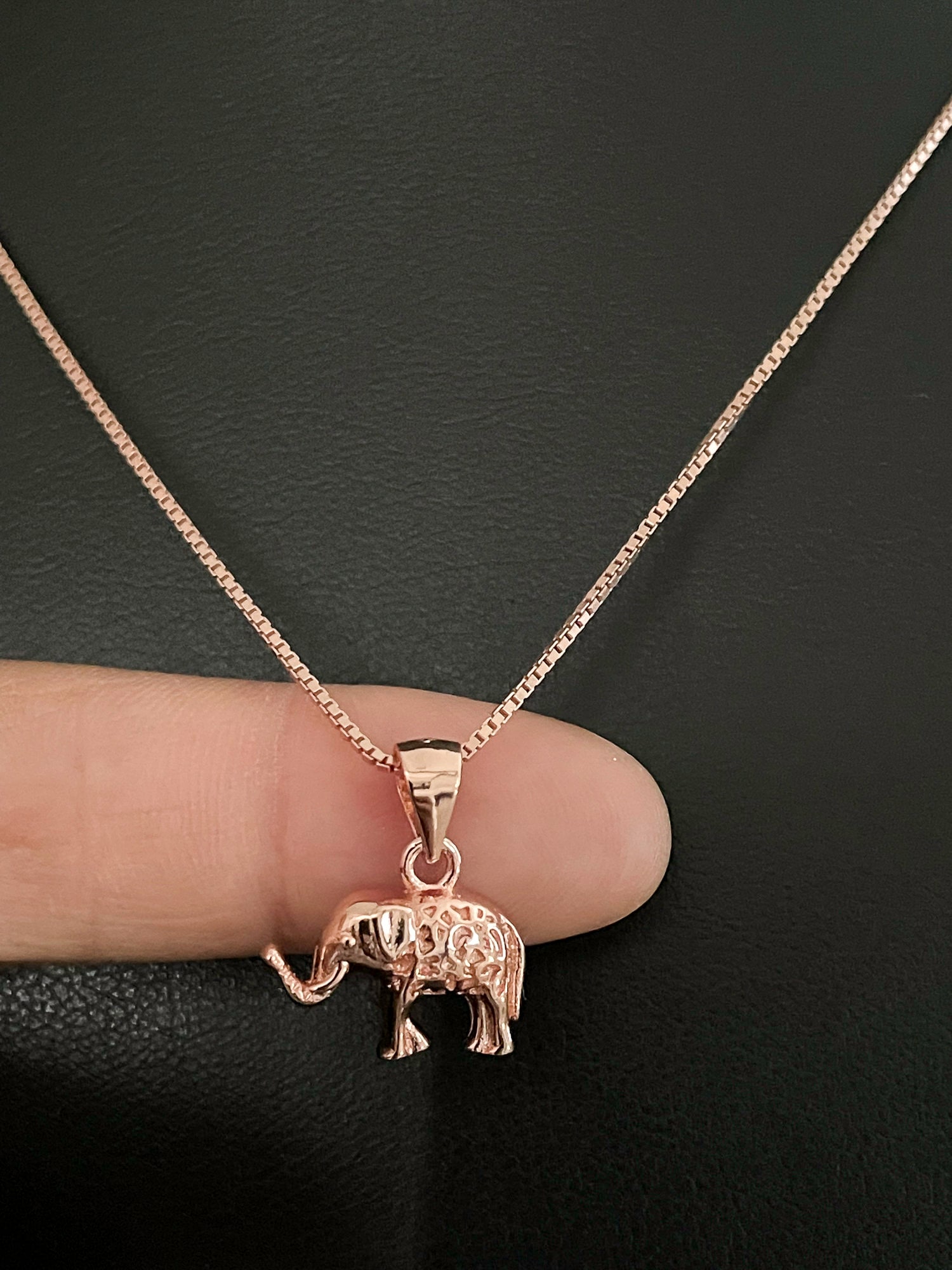Elephant necklace rose gold deals