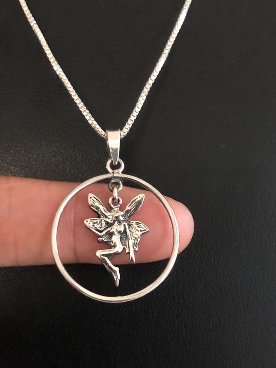 Fairy Necklace Sterling Silver Fairy Moonstone Pendant