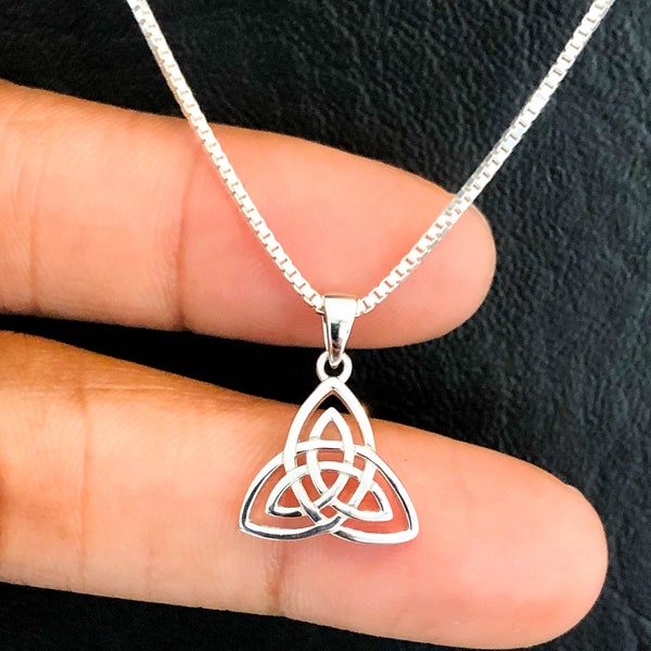 Trinity Necklace, Sterling Silver Triquetra Necklace, Celtic Knot Charm Pendant, Celtic Jewelry, Celtic Trinity Knot, Irish Jewelry